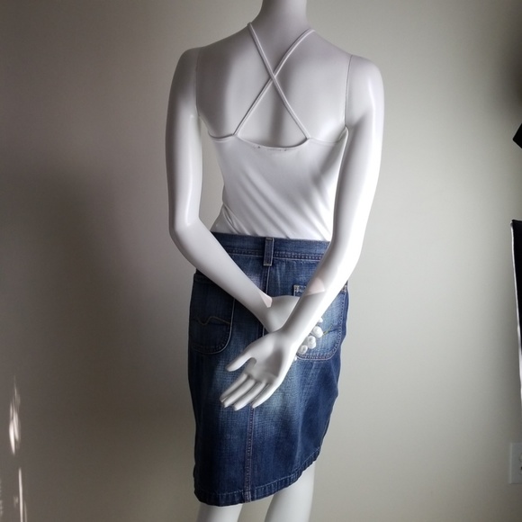 7 for all Mankind Denim Skirt  - Size 28 - Picture 8 of 8